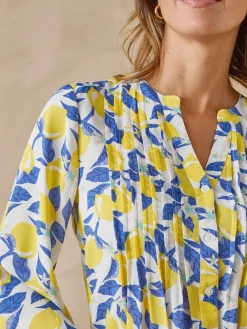 Discount Chemisier tunique à petits plis Femme Tunique|Chemisier, Blouse