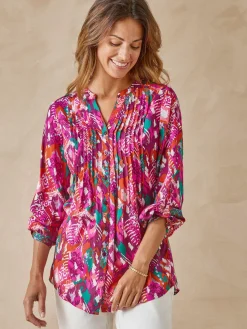 Outlet Chemisier tunique à petits plis Femme Tunique|Chemisier, Blouse