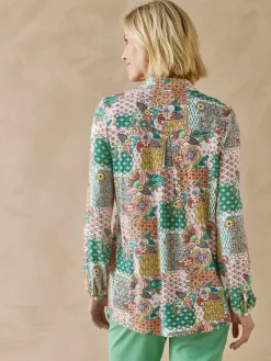 Online Chemisier tunique en maille fluide Femme Tunique|Chemisier, Blouse