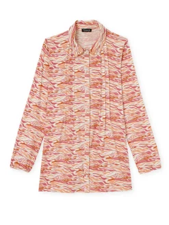 Outlet Chemisier tunique en maille fluide Femme Tunique|Chemisier, Blouse