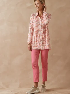 Outlet Chemisier tunique en maille fluide Femme Tunique|Chemisier, Blouse