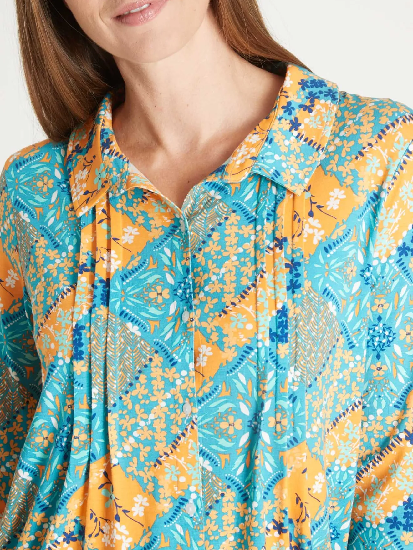 Online Chemisier tunique en maille fluide Femme Tunique|Chemisier, Blouse