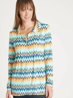 Online Chemisier tunique en maille fluide Femme Tunique|Chemisier, Blouse