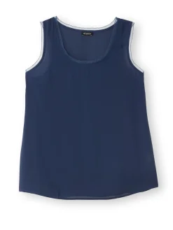 Discount Débardeur en crêpe avec dentelle Femme Chemisier, Blouse