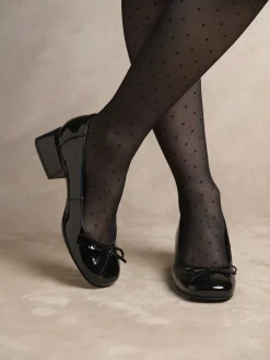 Décolletés cuir verni talon bloc Femme Escarpins