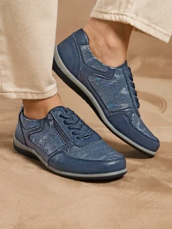 Online Derbies avec lacets et zip Femme Baskets, Derbies