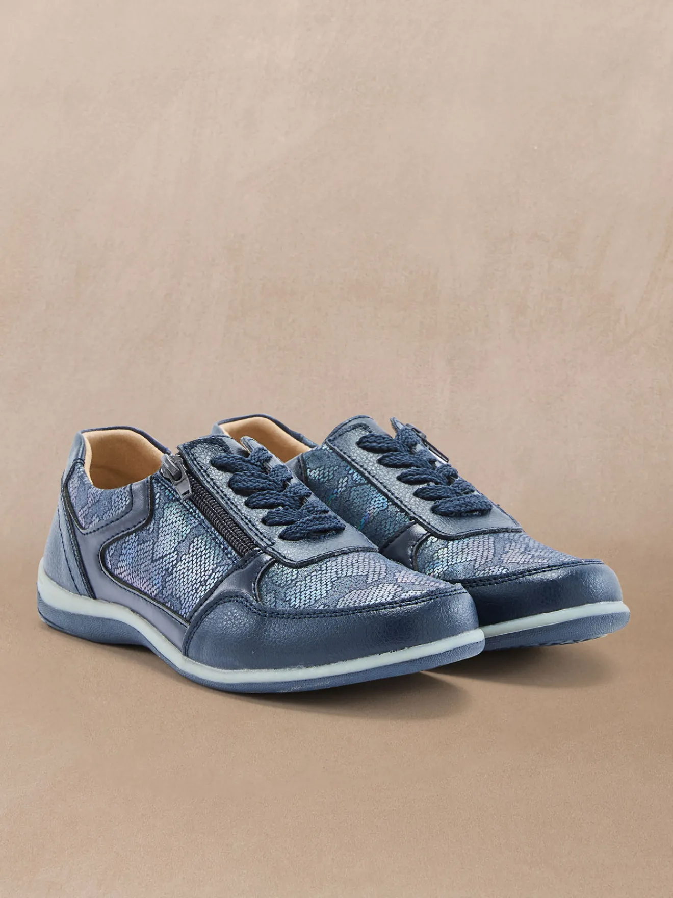 Online Derbies avec lacets et zip Femme Baskets, Derbies