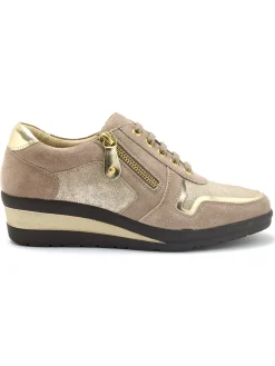 Sale Derbies détails métallisés zip et lacets Femme Baskets, Derbies