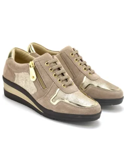 Sale Derbies détails métallisés zip et lacets Femme Baskets, Derbies