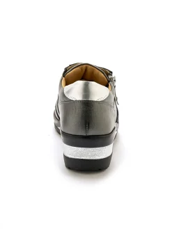 Hot Derbies détails métallisés zip et lacets Femme Baskets, Derbies