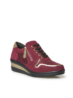 Sale Derbies détails métallisés zip et lacets Femme Baskets, Derbies