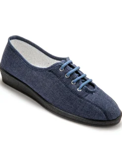 Sale Derbies en toile intérieur éponge Femme Chaussures En Toile