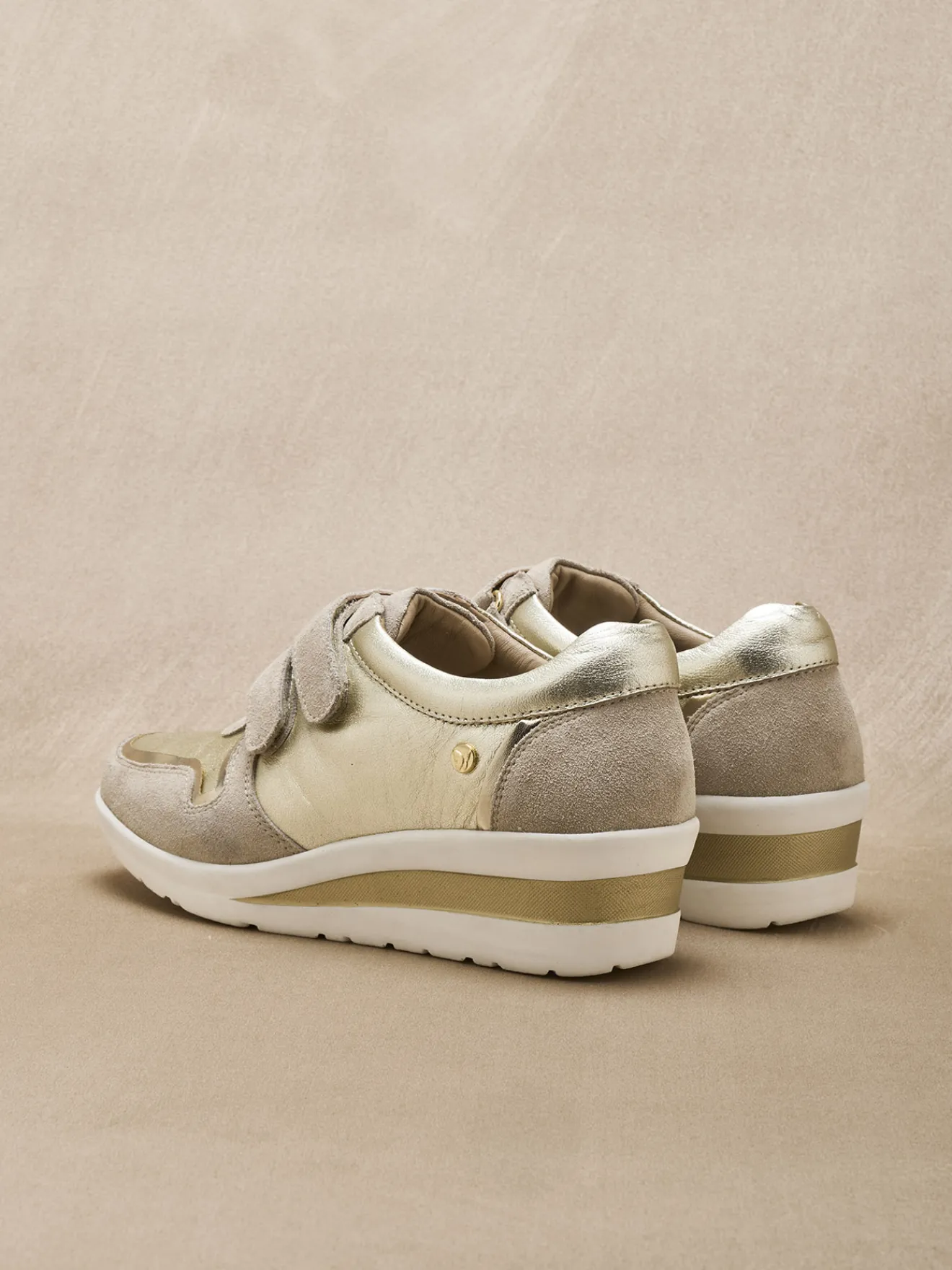 Hot Derbies tout cuir à scratchs Femme Baskets, Derbies