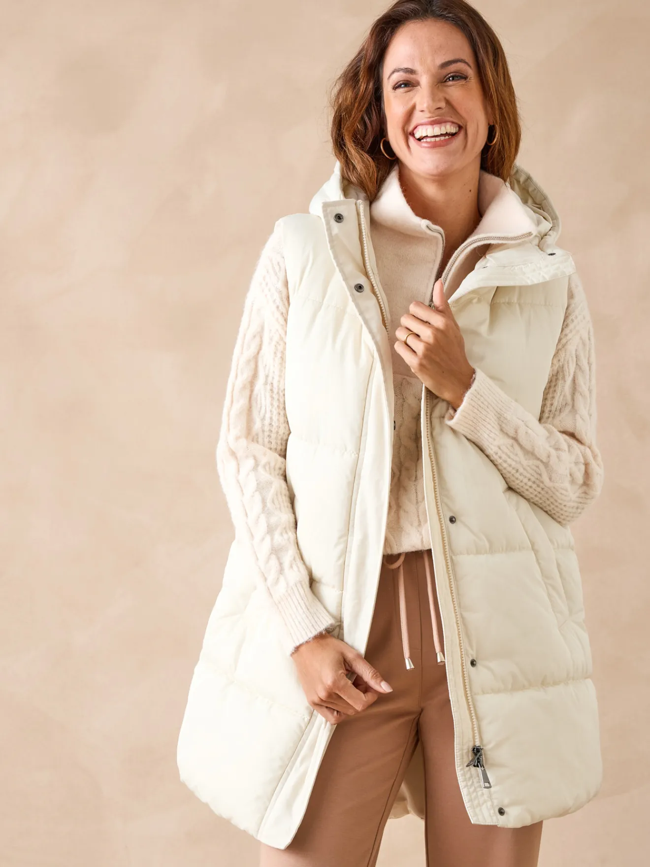 Discount Doudoune sans manches à capuche Femme Manteau, Parka