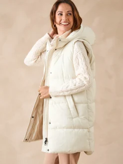 Discount Doudoune sans manches à capuche Femme Manteau, Parka