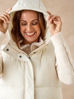 Discount Doudoune sans manches à capuche Femme Manteau, Parka