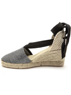 Hot Espadrilles compensées lien cheville Femme Sandales