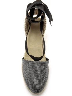 Hot Espadrilles compensées lien cheville Femme Sandales