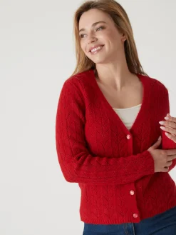 Online Gilet avec jeux de points ajourés Femme Gilet