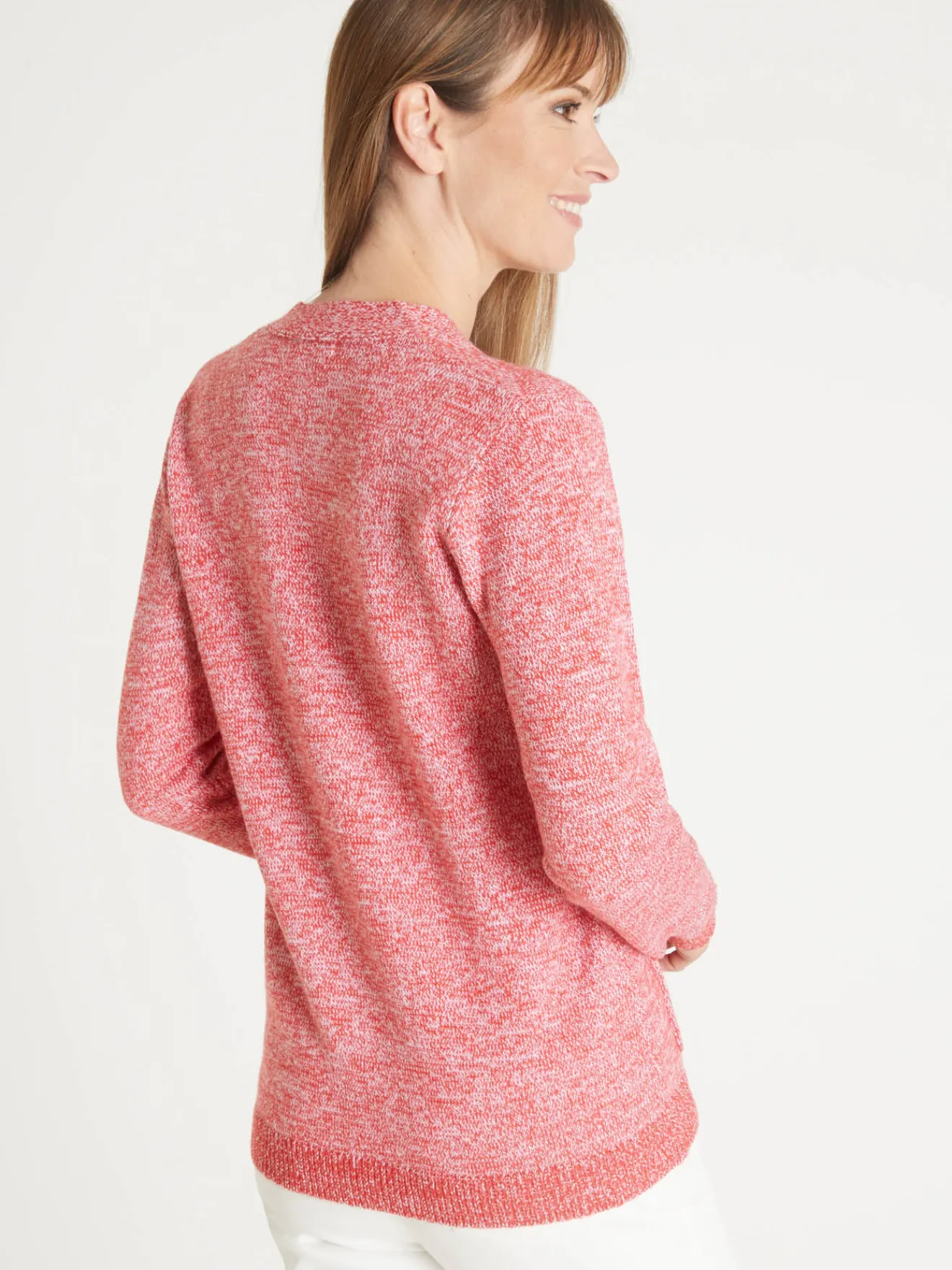 New Gilet classique en maille chinée Femme Gilet