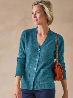 New Gilet classique en maille chinée Femme Gilet