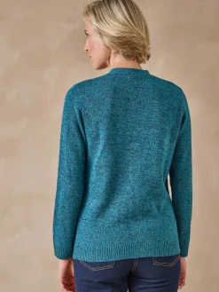 New Gilet classique en maille chinée Femme Gilet