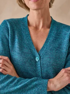 New Gilet classique en maille chinée Femme Gilet