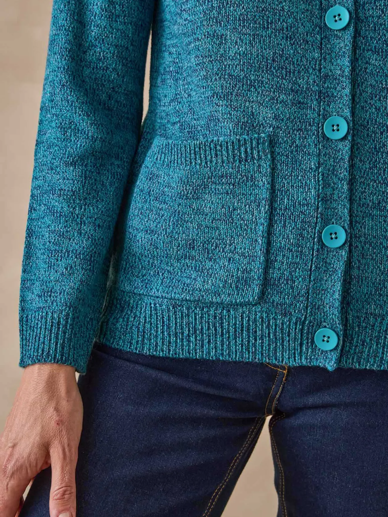 New Gilet classique en maille chinée Femme Gilet