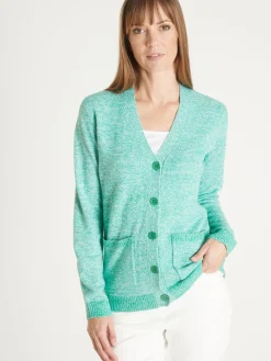 Clearance Gilet classique en maille chinée Femme Gilet