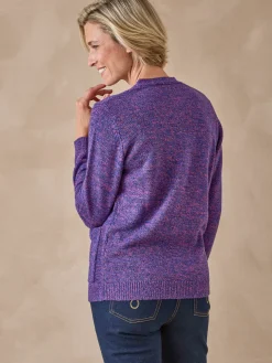 Outlet Gilet classique en maille chinée Femme Gilet