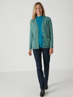 Online Gilet classique en maille chinée Femme Gilet