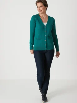 Online Gilet encolure V 50% laine mérinos Femme Gilet