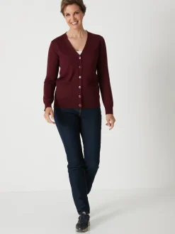 New Gilet encolure V 50% laine mérinos Femme Gilet