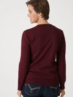 New Gilet encolure V 50% laine mérinos Femme Gilet