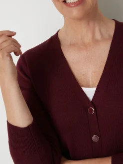 New Gilet encolure V 50% laine mérinos Femme Gilet