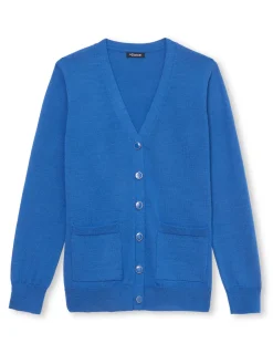 Online Gilet encolure V 50% laine mérinos Femme Gilet