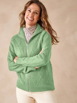 Sale Gilet géométrique col camionneur zippé Femme Gilet