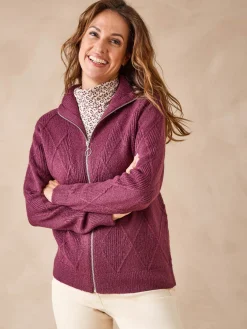 Online Gilet géométrique col camionneur zippé Femme Gilet