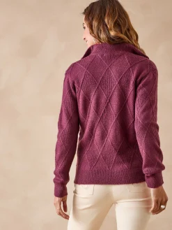 Online Gilet géométrique col camionneur zippé Femme Gilet