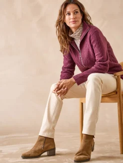 Online Gilet géométrique col camionneur zippé Femme Gilet