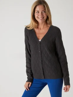 Hot Gilet maille fantaisie Femme Gilet