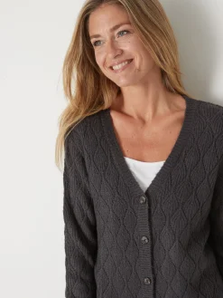 Hot Gilet maille fantaisie Femme Gilet