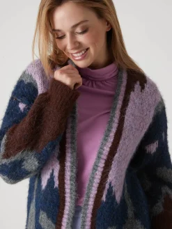 Online Gilet maille jacquard avec laine Femme Gilet