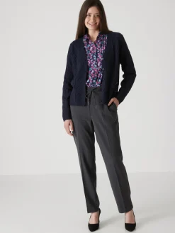 Online Gilet maille point fantaisie avec laine Femme Gilet