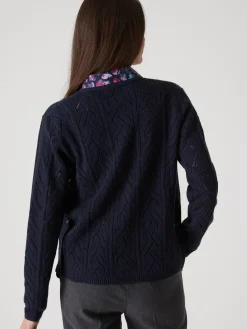 Online Gilet maille point fantaisie avec laine Femme Gilet