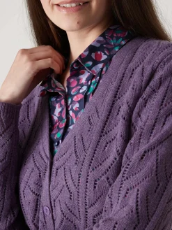 New Gilet maille point fantaisie avec laine Femme Gilet