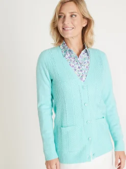 Sale Gilet manches longues point ajouré Femme Gilet