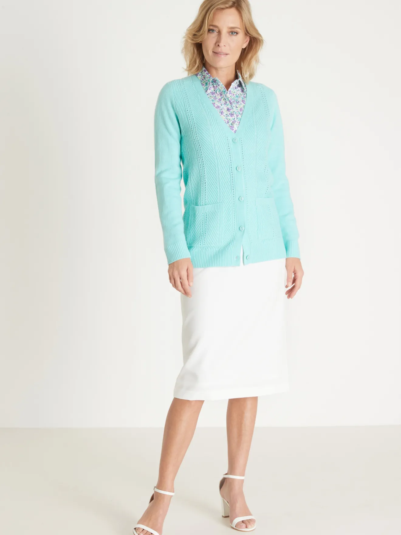 Sale Gilet manches longues point ajouré Femme Gilet