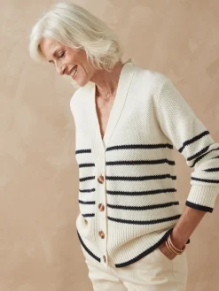 Sale Gilet rayé manches longues Femme Gilet