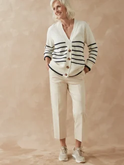 Sale Gilet rayé manches longues Femme Gilet